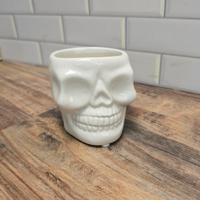 Skull drop-in planter pot