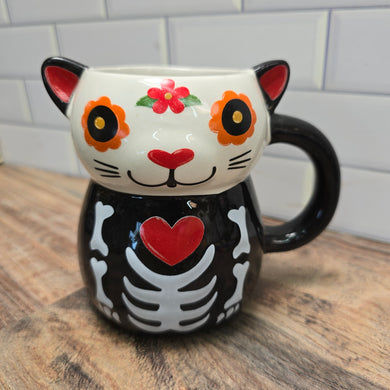 Kitty sugar skull planter pot