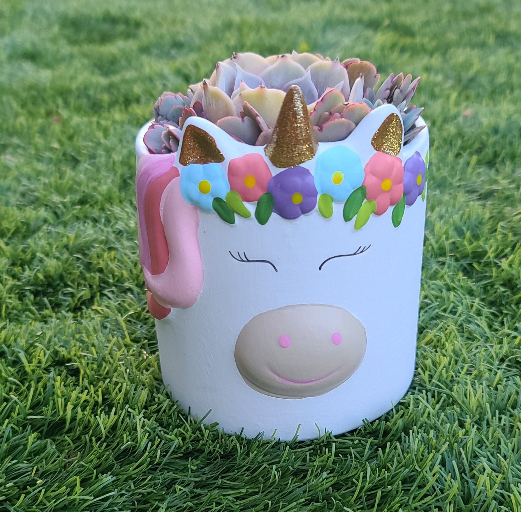 unicorn succulent pot Unicorn planter pot – This Doesn't Succulent