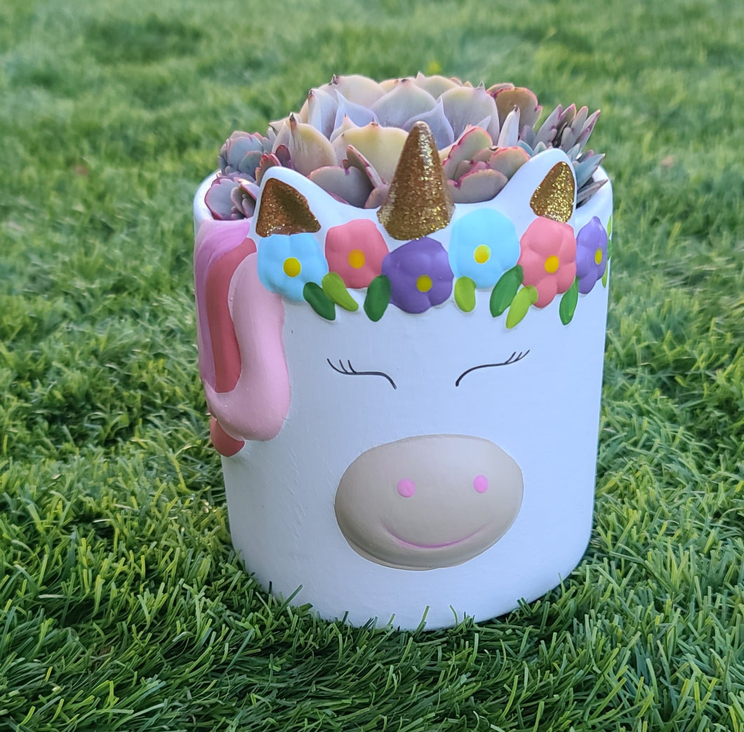 unicorn plant pot Unicorn planter pot – This Doesn't Succulent